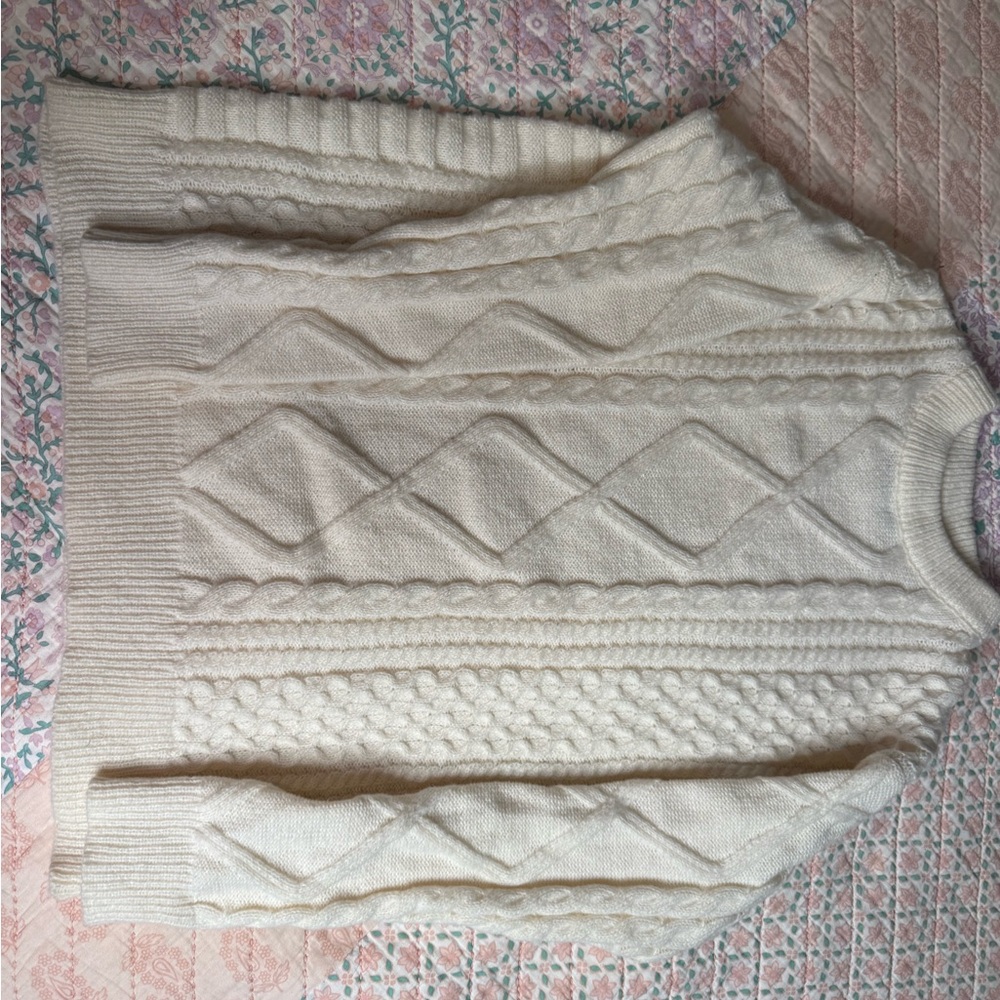 Aelfric Eden Cream Cable Knit Sweater